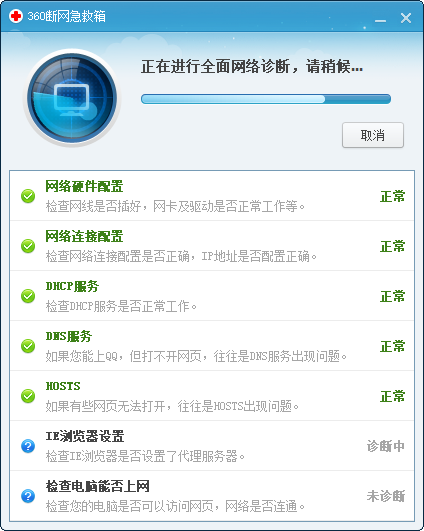 360断网急救箱绿色提取版：网络问题一键搞定